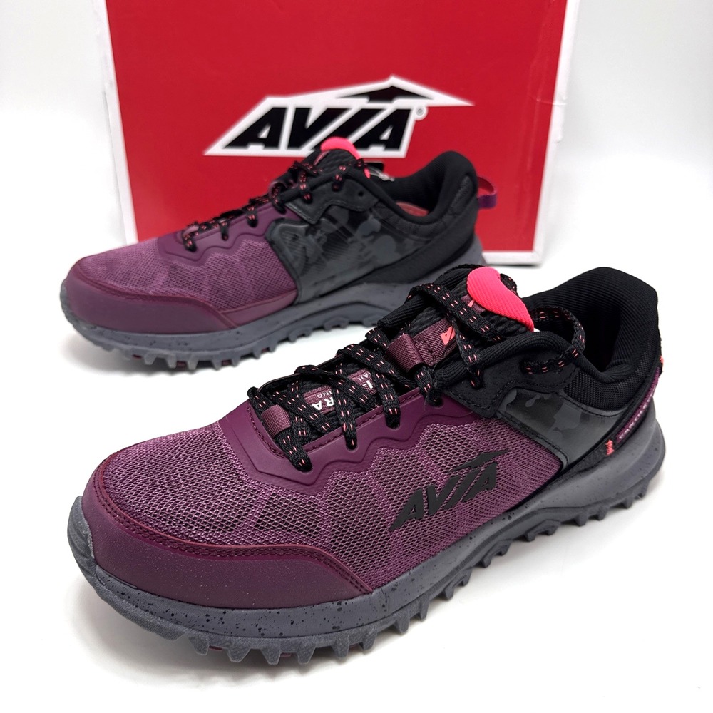 Avia Womens Size 9.5 Avi-Ultra Trail Burgundy Black Camo Running Shoes
